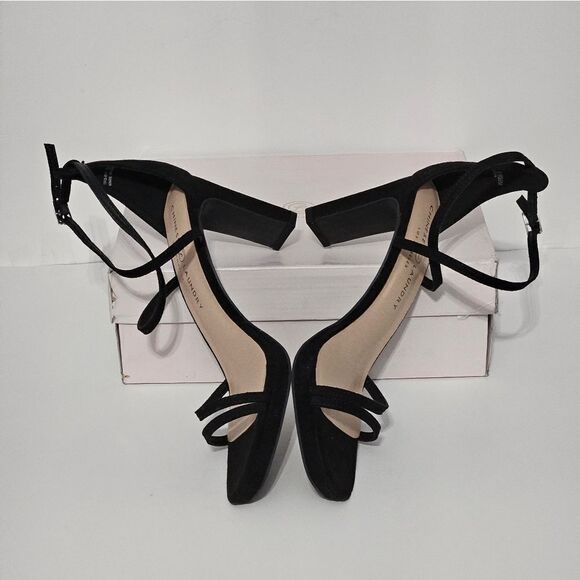 Chinese Laundry, black strappy heels. Velvety feel, NIB-Size EU38-8US - Picture 4 of 9
